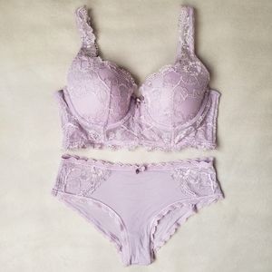 Victoria's Secret lavender shimmer lingerie